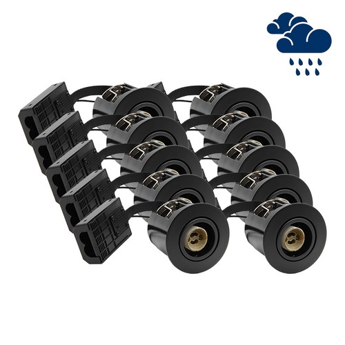 10-pack GU10 downlight Inno88 Utomhus - Svart, IP44, godkänd för installation i isolering