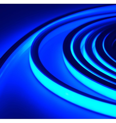 5m 8W/m AnyCut Neon Flex 10x10 Blå LED-strip - 12V DC, inget klippavstånd