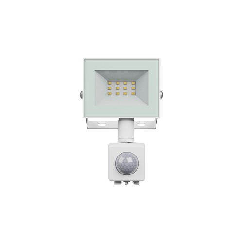 10W strålkastare med sensor - Vit, IP65, PIR-sensor, 230V, Spectrum