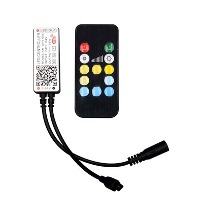 WiFi LED controller med fjärrkontroll, 12V/24V - Smart Life, Google Home, CCT/RGB, 72-144W