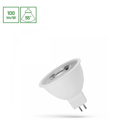 LED MR16 4W - 12V, 55 grader, kallt vitt, med lins, Spectrum