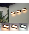 Solcellssensor CCT vägglampa - 3 ljusfärger, svart, fyrkantig, skymningssensor, IP54
