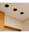 12W Bländfri RA90 CCT Downlight Ø86mm - 3 ljusfärger, svart front, Hål: Ø75mm, Honeycomb