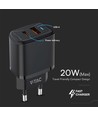 Laddaradapter 20W - 1 PD+1 QC Port, Svart