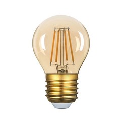 E27 vanliga LED 4W dimbar LED Lampa - Filament LED, rav färgad glas, G45, E27