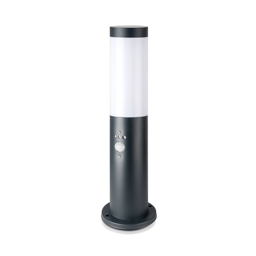 Pollare lampa med PIR-sensor E27 - Rostfritt stål (45 cm), Grå, IP44