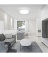 24W LED Dome Ljuskälla - Mikrovågssensor, 3000K, Rund, Vit Ram, IP44