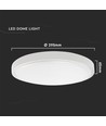 24W LED Dome Ljuskälla - Mikrovågssensor, 3000K, Rund, Vit Ram, IP44