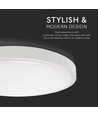 24W LED Dome Ljuskälla - Mikrovågssensor, 3000K, Rund, Vit Ram, IP44