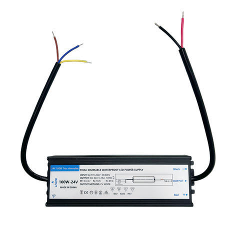 100W vattentät dimbar strömförsörjning - 24V DC, 4.17A, Triac, IP67