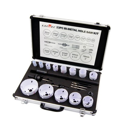 Sats med 13 st. hålsågar - Ø16-76mm, aluminiumväska