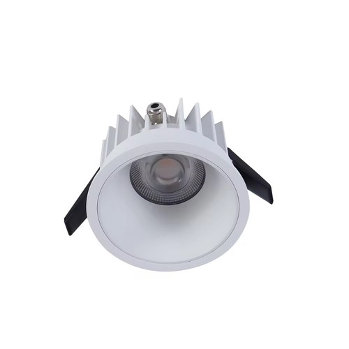 10W Ø8,5cm infälld spotlight dimbar RA99 - IP54, hål: Ø7,5 cm, mått: Ø8,5 cm, vit kant