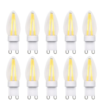 10 st. G9 dimbar 2W glödlampa - 2700K, Filament LED, 230V