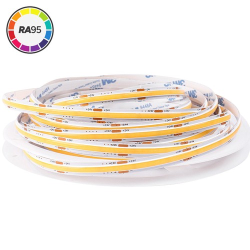 5m 4W/m Dot-free COB-LED-strip RA95 - 24V DC, 2700K, IP20, 320 LED/m, 5 års garanti