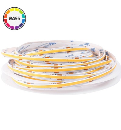 5m 4W/m 2700K RA95 Dot-free COB-LED strip - IP20, 320 LED/m, 24V, 5 års garanti