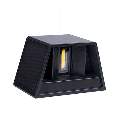 Solcellsensor vägglampa - Svart, upp/ner, justerbar spridning skymningssensor, IP54