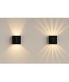 Solcells-vägglampa - IP54, svart, roterbar, fyrkantig, skymningssensor