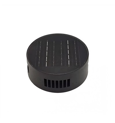 Solcellsvägglampa - IP54, rund, svart, roterbar, skymningssensor