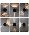 Solcellsensor vägglampa - Svart, rund, justerbar spridning skymningssensor, IP65