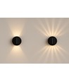 Solcellsensor vägglampa - Svart, rund, justerbar spridning skymningssensor, IP65