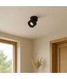 Dimbar LED takspot RA98 - 10W, svart, justerbar, för utanpåliggande montage