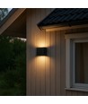 8W DuoLume vägglampa - IP65, svart, upp/ned, inne / ute, inkl. ljuskälla