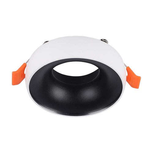 GU10 lampa - rund vit ram, svart reflektor