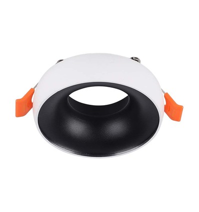 GU10 lampa - rund vit ram, svart reflektor