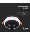 GU10 lampa - rund vit ram, svart reflektor