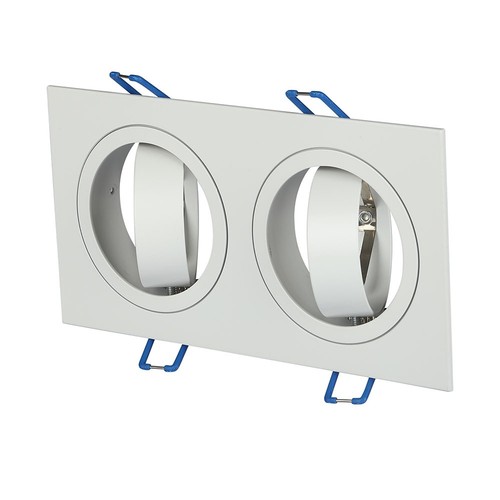 2xGU10 lampa fyrkantig vit
