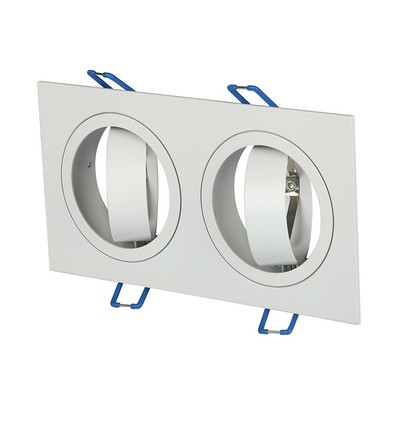 2xGU10 lampa fyrkantig vit