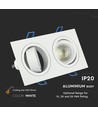 2xGU10 lampa fyrkantig vit