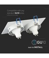 2xGU10 lampa fyrkantig vit