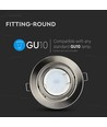 GU10 infälld spot - Satin nickel, rund, Ø99 mm, hål: Ø74 mm