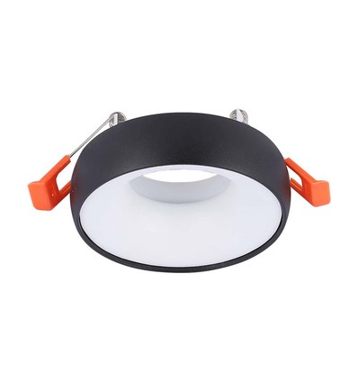 GU10 Glödlampa - Rund Svart Ram, Vit Reflektor