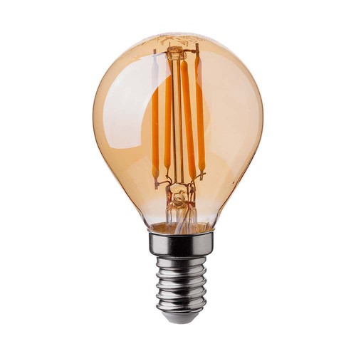 P45 Lampa 4W E14 - Koltråd, Amber Omslag, 2200K
