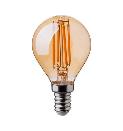 P45 Lampa 4W E14 - Koltråd, Amber Omslag, 2200K