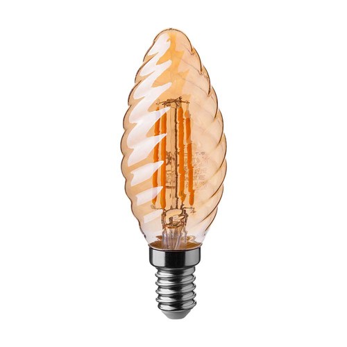 4W Kronljus E14 - Bärnstensfärgad Beläggning Twist 2200K