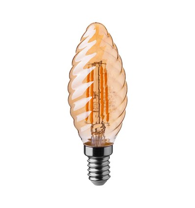 4W Kronljus E14 - Bärnstensfärgad Beläggning Twist 2200K