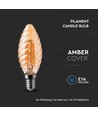 E14 4W LED filament kronljus - Twist, bärnstensglas, 2200K, 350lm