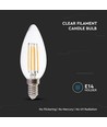 E14 6W LED kronljus filament - 600lm, klart glas, 4000K
