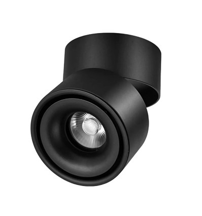 Dimbar LED takspot RA98 - 10W, svart, justerbar, för utanpåliggande montage