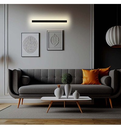 23W Linjärt Väggljus - LED, 1410*60*50mm, 3000K, Svart Hus, IP65