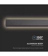 23W Linjärt Väggljus - LED, 1410*60*50mm, 3000K, Svart Hus, IP65