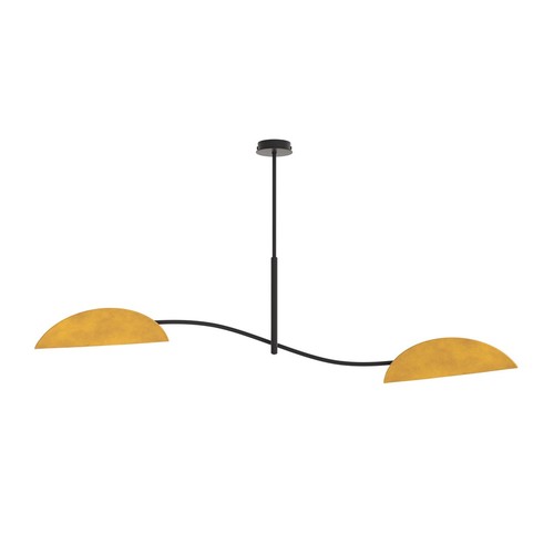 Lotus 2 Svart/Gulaktig-orange taklampa - E14, 230V, utan ljuskälla