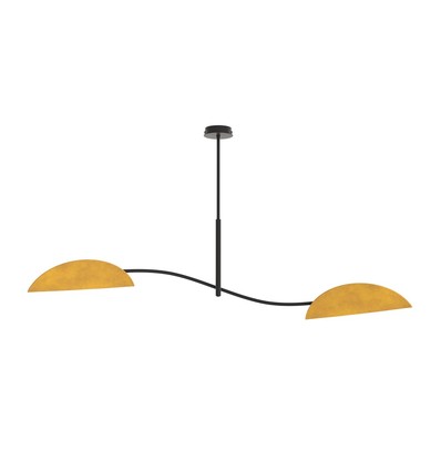 Lotus 2 Svart/Gulaktig-orange taklampa - E14, 230V, utan ljuskälla