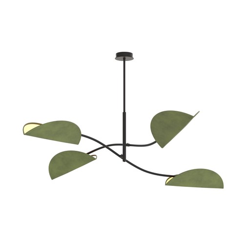 Lotus 4 Svart/Grön taklampa - E14, 230V, utan ljuskälla