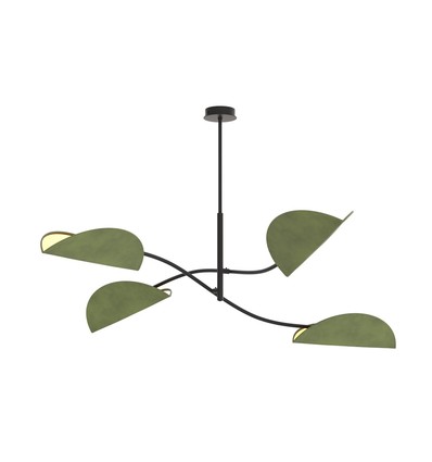 Lotus 4 Svart/Grön taklampa - E14, 230V, utan ljuskälla
