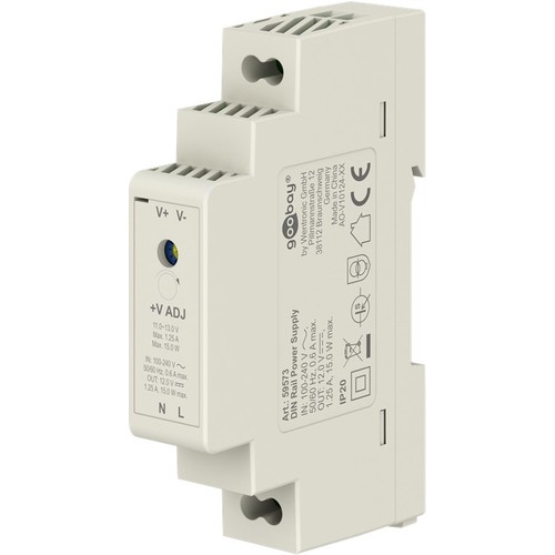 15W / 12V DC DIN-skena strömförsörjning - 1.25A