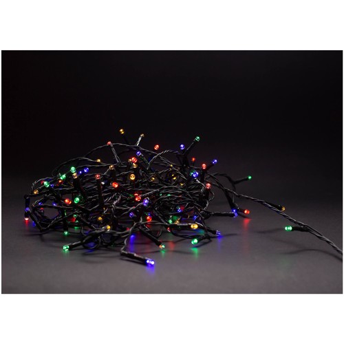 Outlet: 5 meter utomhus LED juleljusslinga - Batteri, IP44, timer, 50 LED, multicolor